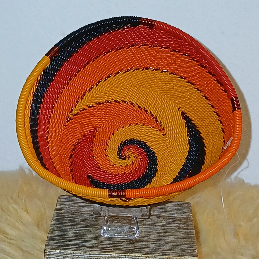 Zulu South African Woven Copper Wire Basket